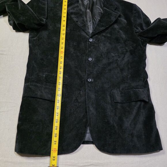 Vintage Polo Ralph Lauren Black Velour Velvet Mens Blazer Jacket size Large - Picture 11 of 11